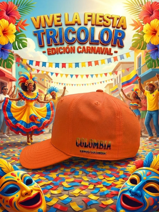 Gorra Selección Colombia FCF – Naranja Snapback con Escudo Bordado