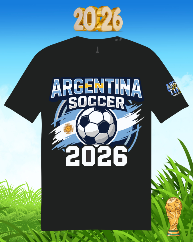 Camiseta Argentina Soccer 2026 Edición Hinchada - Estampado DTF Premium en Algodón
