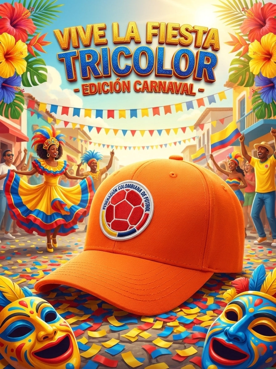 Colombia National Team Cap - Orange Snapback with Embroidered Crest