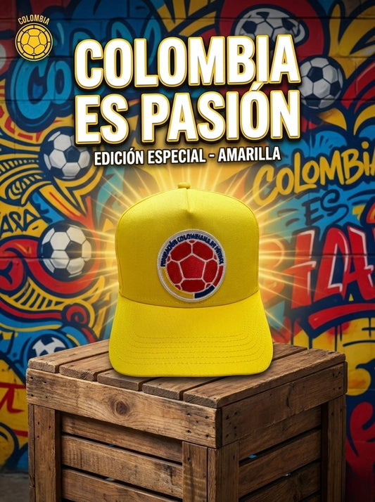 Colombia National Team Cap - Yellow Snapback with Embroidered Crest