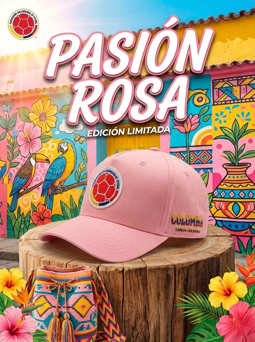 Colombia National Team FCF Cap – Pink Snapback with Embroidered Crest