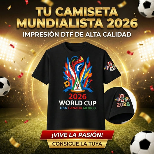 Camiseta Copa Mundial 2026 (Fan Edition) - World Cup 2026 T-Shirt USA Canada Mexico - DTF Premium